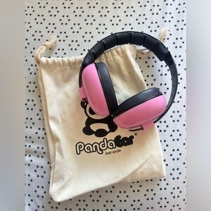 Panda Ear Pink and Black Headphones